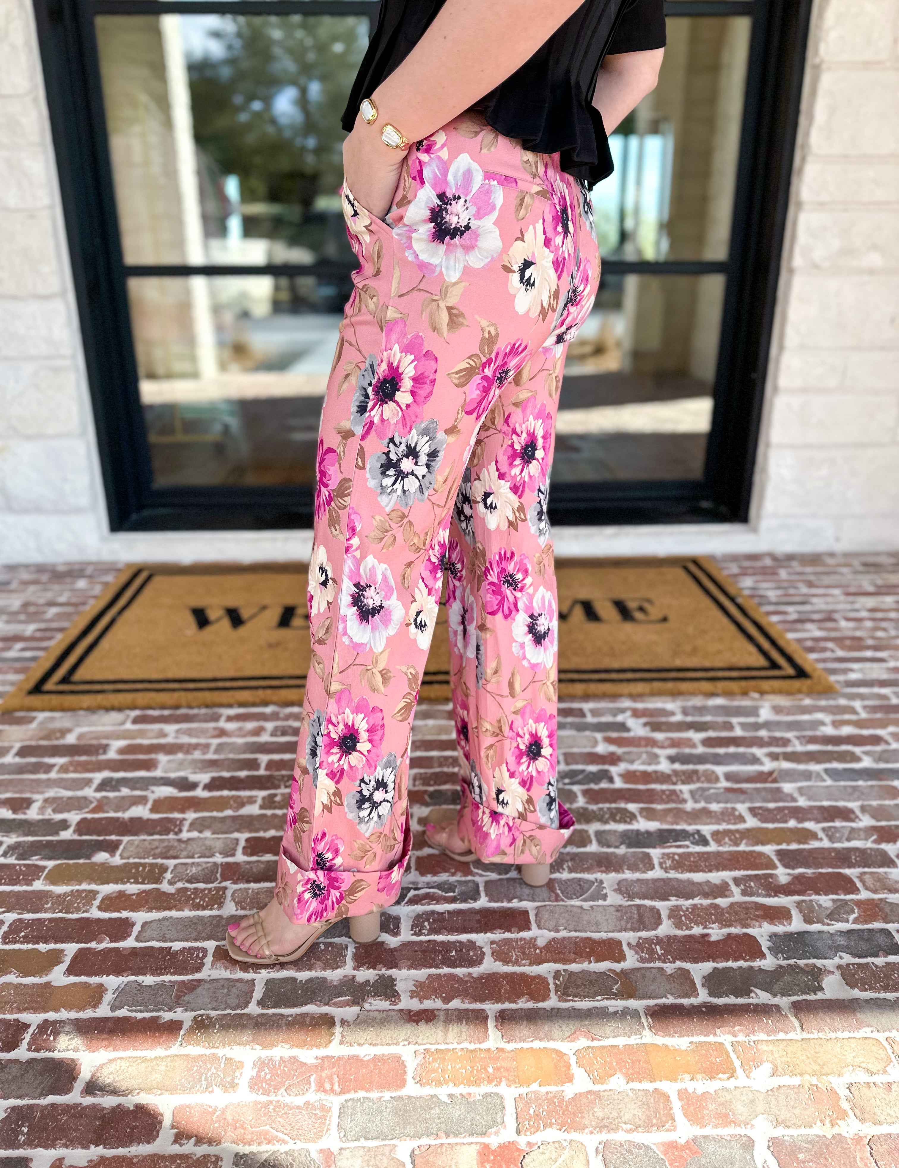 Floral Flare Pant-400 Pants-FATE-July & June Women's Fashion Boutique Located in San Antonio, Texas