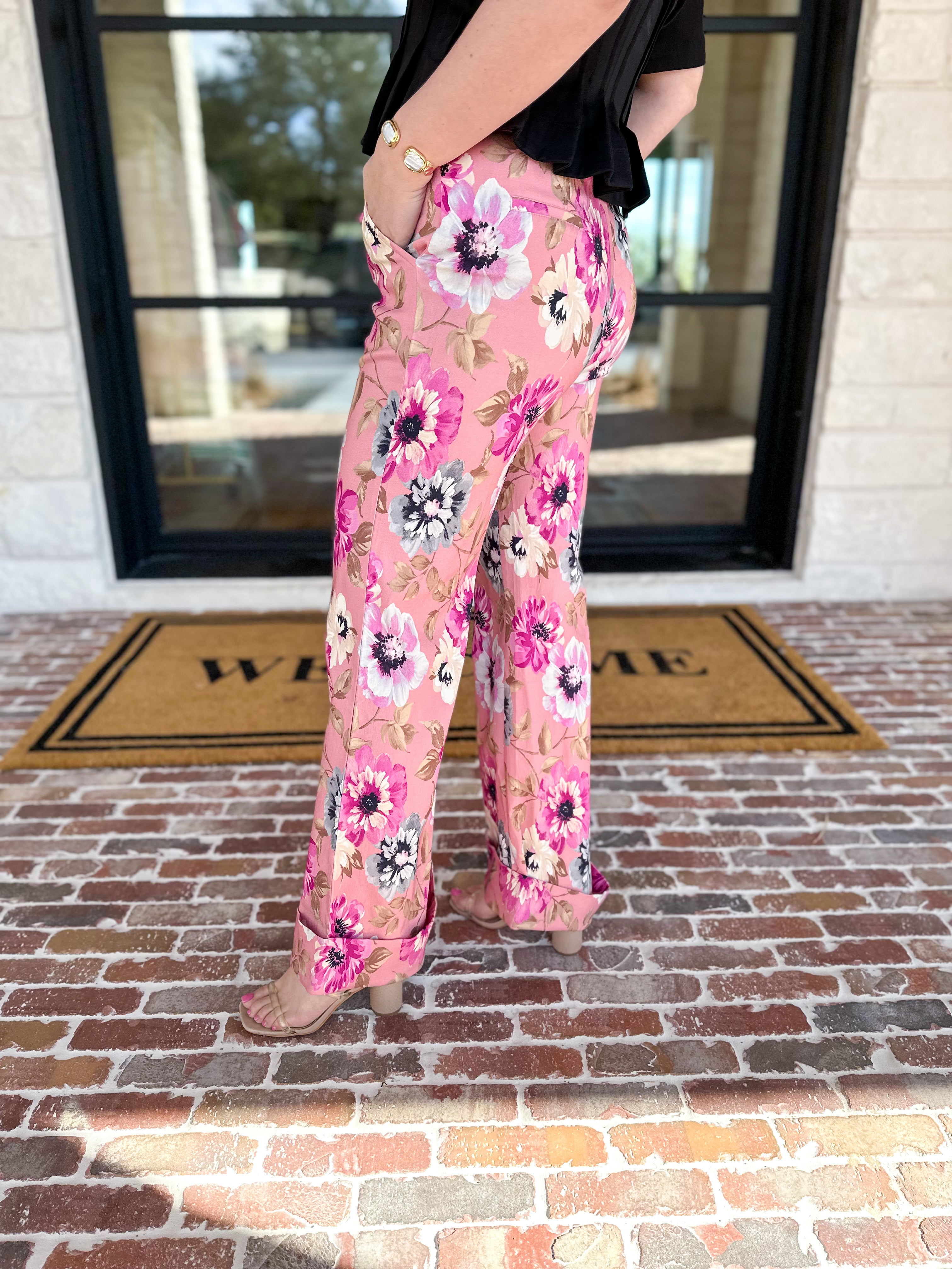 Floral Flare Pant-400 Pants-FATE-July & June Women's Fashion Boutique Located in San Antonio, Texas