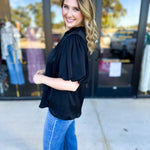 Back To Work Blouse - Black-200 Fashion Blouses-JODIFL-July & June Women's Fashion Boutique Located in San Antonio, Texas