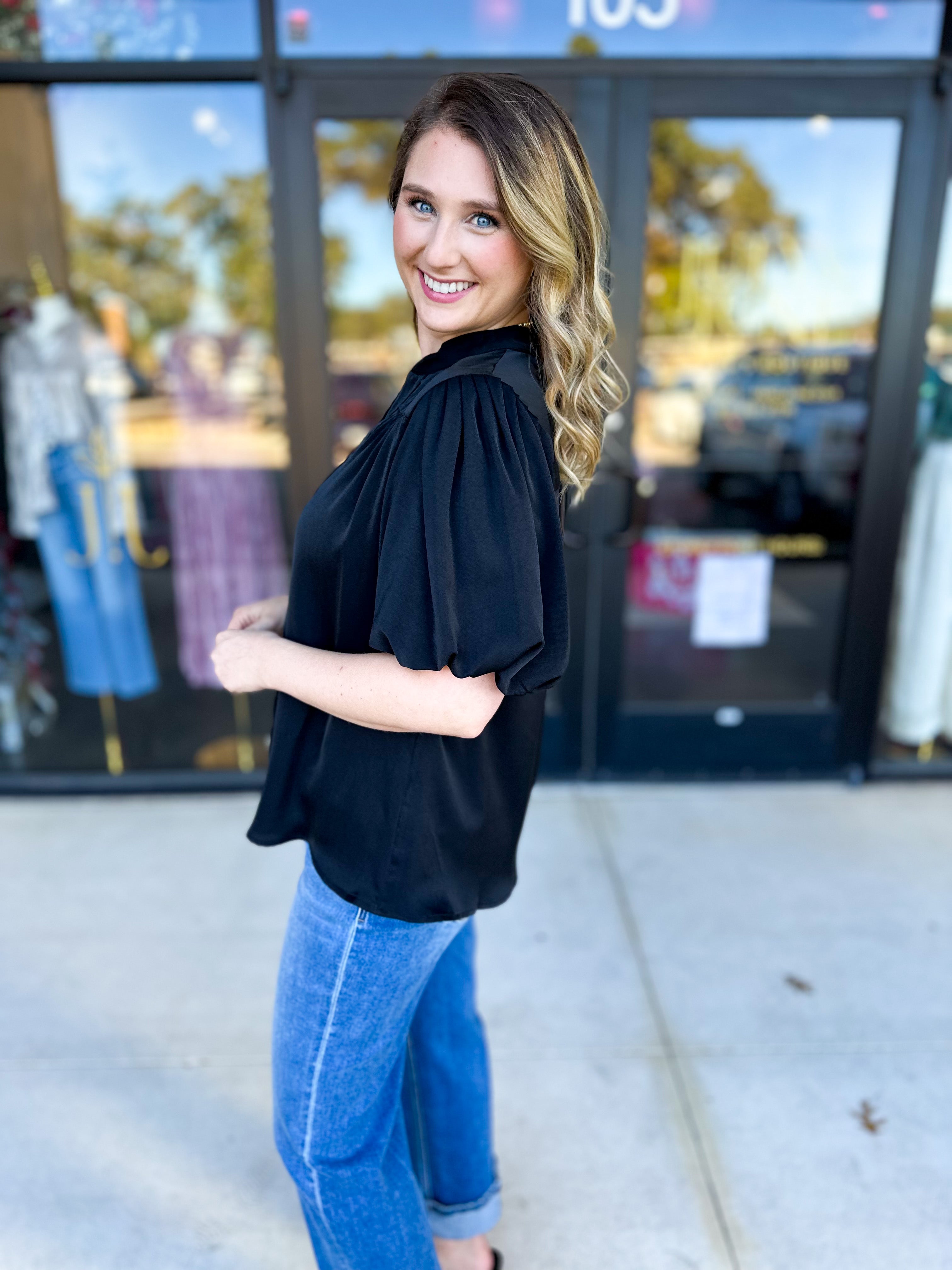 Back To Work Blouse - Black-200 Fashion Blouses-JODIFL-July & June Women's Fashion Boutique Located in San Antonio, Texas