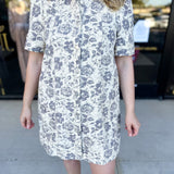 The Rosie Denim Mini Dress - Taupe-510 Mini-ENTRO-July & June Women's Fashion Boutique Located in San Antonio, Texas