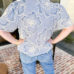 THML - Blue Skies Embroidered Blouse-510 Mini-THML-July & June Women's Fashion Boutique Located in San Antonio, Texas