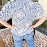 THML - Blue Skies Embroidered Blouse-510 Mini-THML-July & June Women's Fashion Boutique Located in San Antonio, Texas