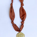 Scarf Necklace - Rust Gold Circle-110 Jewelry & Hair-HART DESIGNS-July & June Women's Fashion Boutique Located in San Antonio, Texas