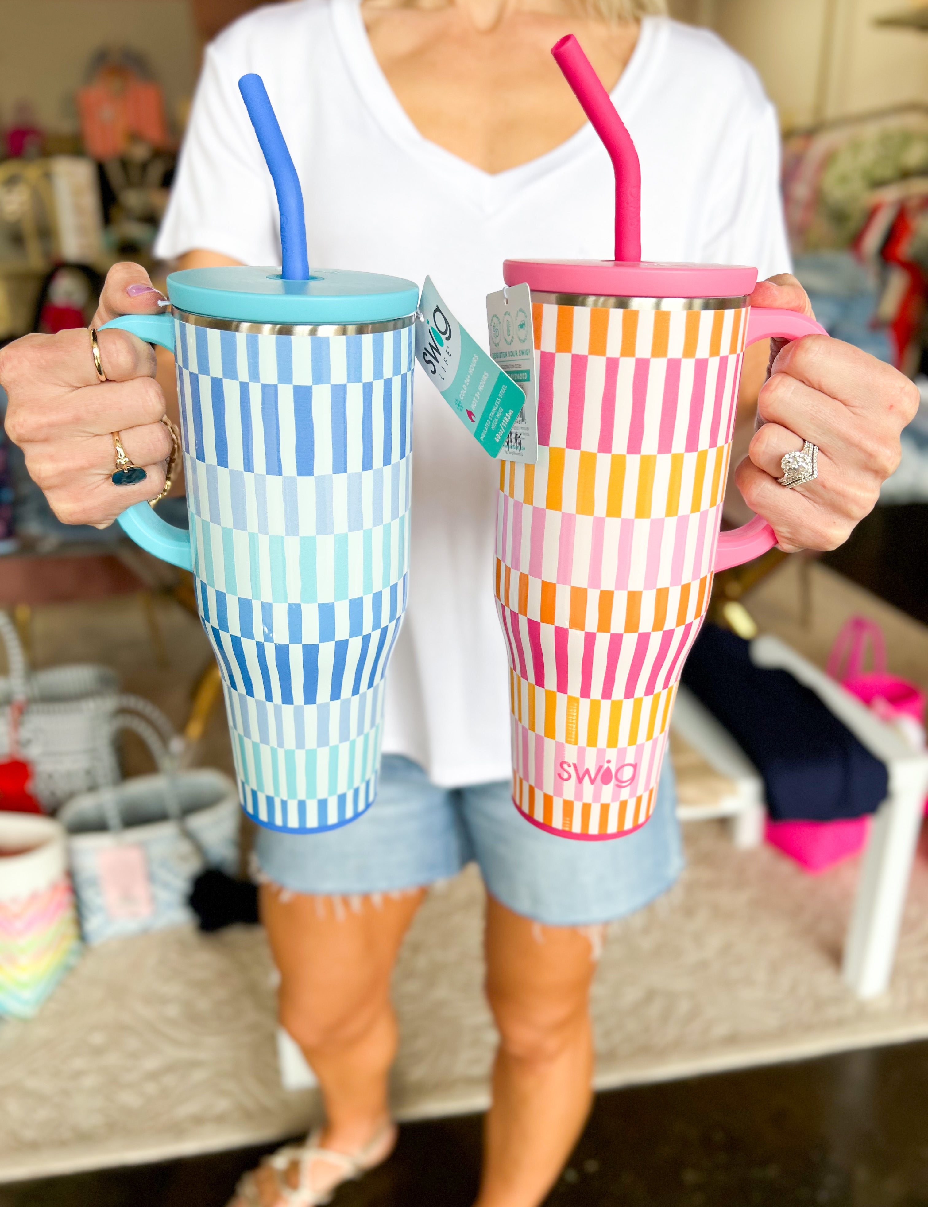SWIG - Sherbet Stripe Mega Mug (40oz.)-140 Gifts + Home-SWIG-July & June Women's Fashion Boutique Located in San Antonio, Texas