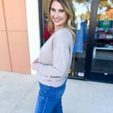 Mary Square - Hazel Long Sleeve - Sandy Mink-210 Casual Blouses-MARY SQUARE-July & June Women's Fashion Boutique Located in San Antonio, Texas