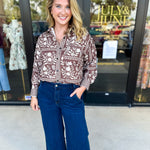 The Wrenlee Blouse - Chocolate Brown-200 Fashion Blouses-POLOGRAM-July & June Women's Fashion Boutique Located in San Antonio, Texas