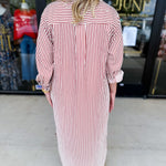 Button Down Casual Midi Dress - Rust-500 Midi-ENTRO-July & June Women's Fashion Boutique Located in San Antonio, Texas