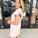 THML - Cream Suede Mini Dress-510 Mini-THML-July & June Women's Fashion Boutique Located in San Antonio, Texas