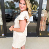 THML - Cream Suede Mini Dress-510 Mini-THML-July & June Women's Fashion Boutique Located in San Antonio, Texas