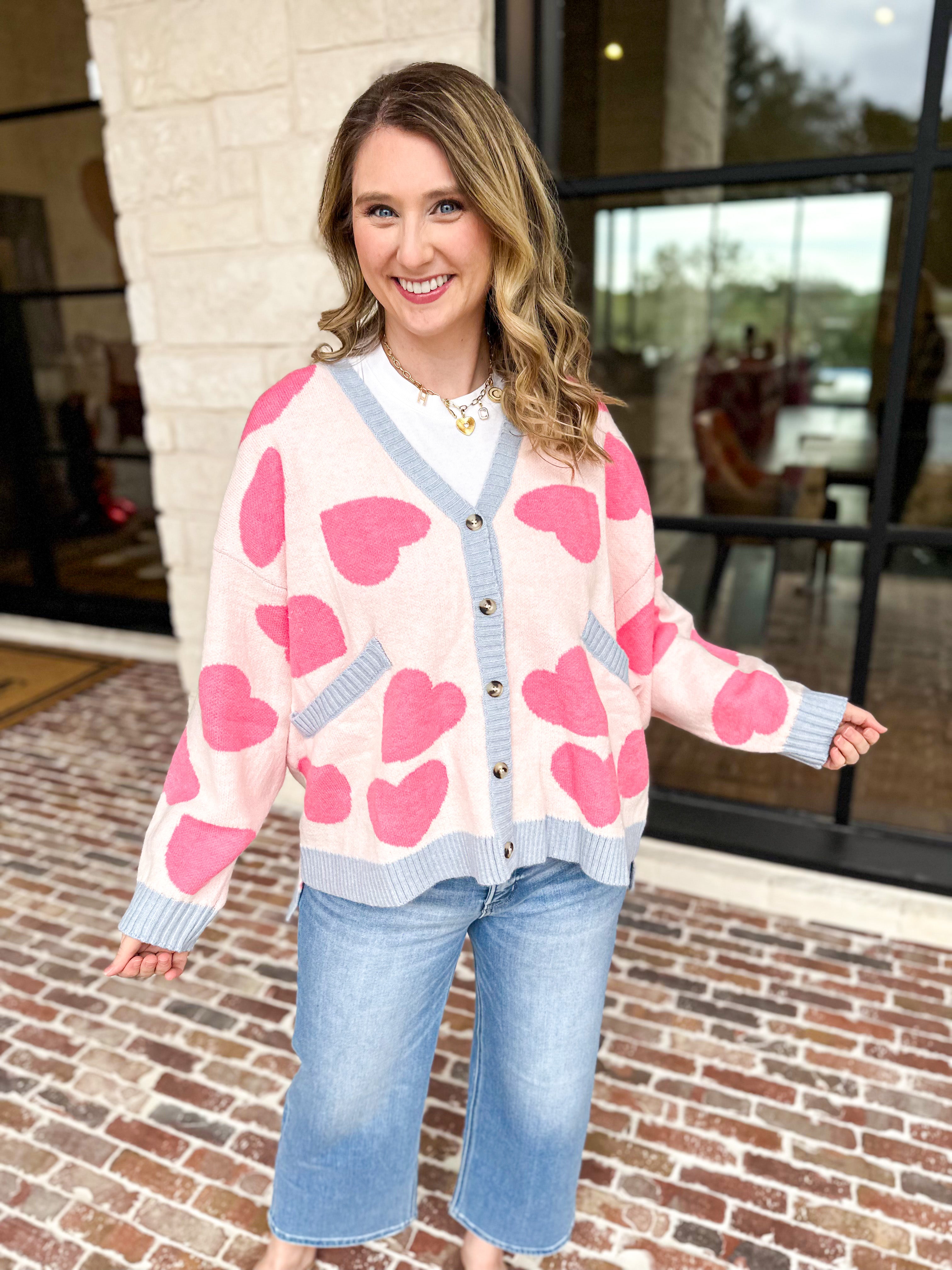 Playful Heart Cardigan-230 Sweaters/Cardis-SWEET LOVELY BY JEN-July & June Women's Fashion Boutique Located in San Antonio, Texas