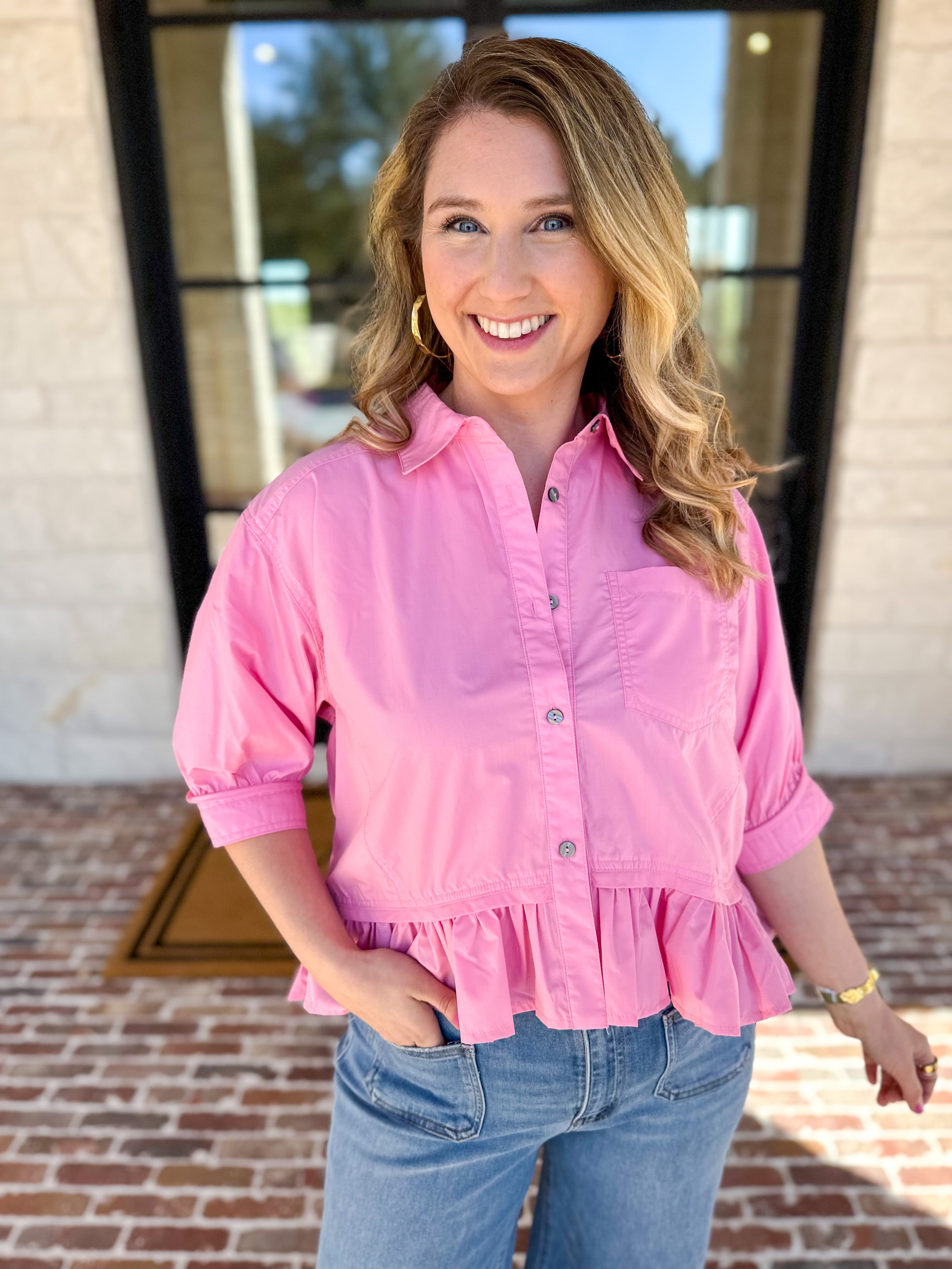 The Move with Grace Top - Pink-200 Fashion Blouses-ENTRO-July & June Women's Fashion Boutique Located in San Antonio, Texas