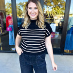 Pink Friday Doorbuster - Mock Neck Knit Sweater Top - Black - ONLINE-PINK FRIDAY DOORBUSTERS-BLU PEPPER-July & June Women's Fashion Boutique Located in San Antonio, Texas