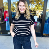 Pink Friday Doorbuster - Mock Neck Knit Sweater Top - Black - ONLINE-PINK FRIDAY DOORBUSTERS-BLU PEPPER-July & June Women's Fashion Boutique Located in San Antonio, Texas