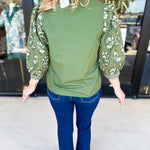 The Lucy Blouse - Green-200 Fashion Blouses-ENTRO-July & June Women's Fashion Boutique Located in San Antonio, Texas