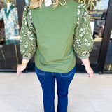 The Lucy Blouse - Green-200 Fashion Blouses-ENTRO-July & June Women's Fashion Boutique Located in San Antonio, Texas