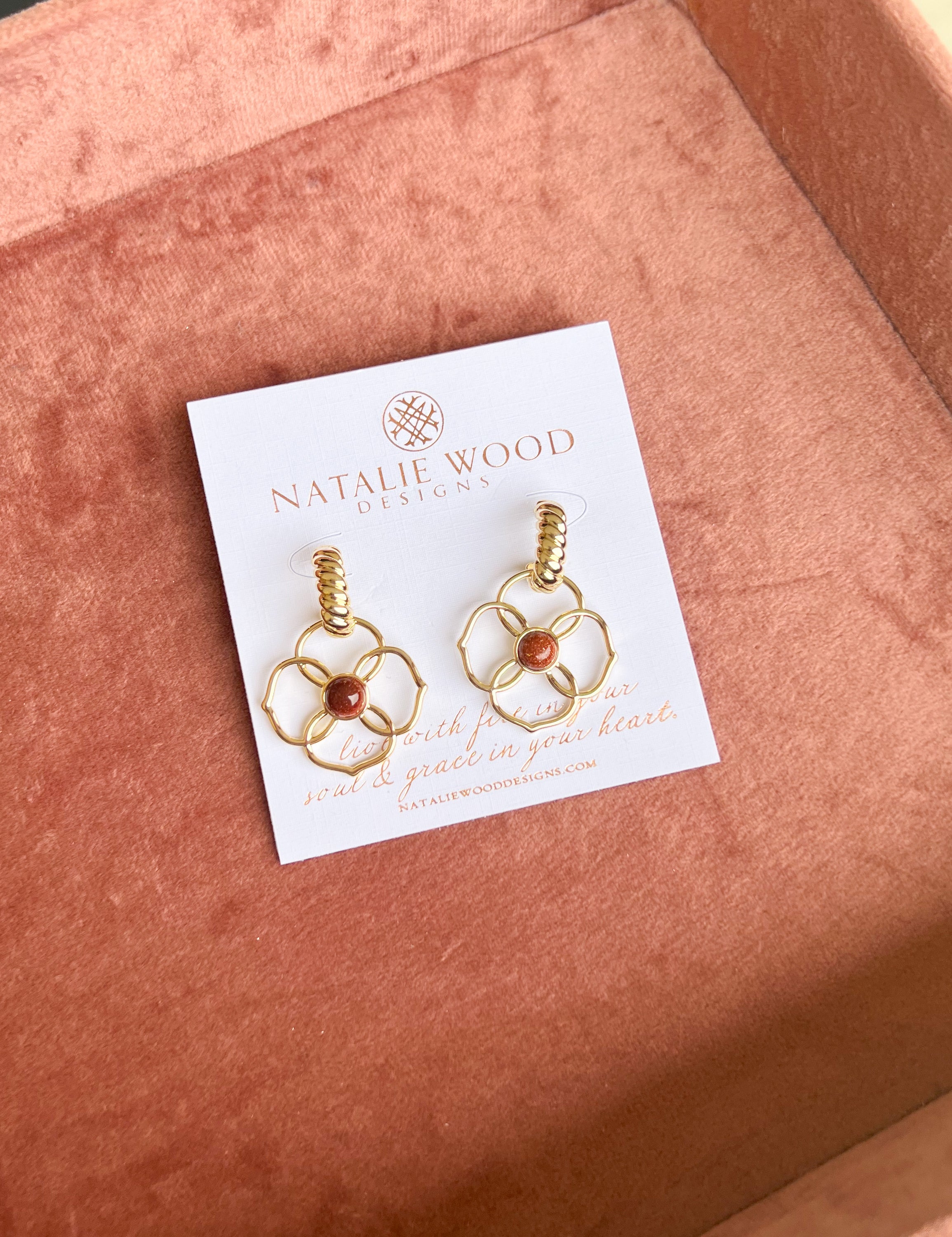 Natalie Wood - Botanic Drop Earrings - Sandstone-110 Jewelry & Hair-Natalie Wood-July & June Women's Fashion Boutique Located in San Antonio, Texas