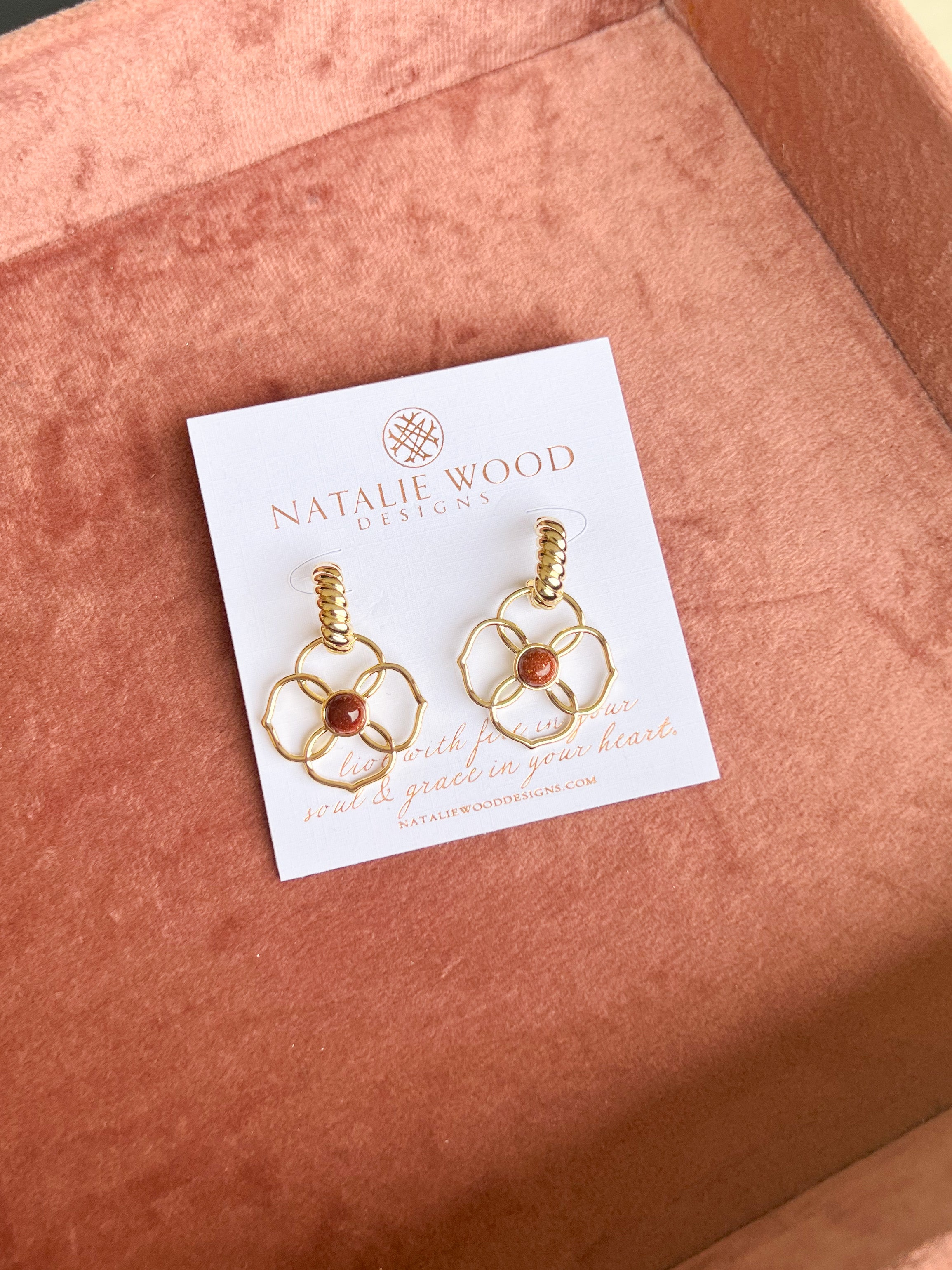Natalie Wood - Botanic Drop Earrings - Sandstone-110 Jewelry & Hair-Natalie Wood-July & June Women's Fashion Boutique Located in San Antonio, Texas