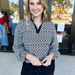 Mary Square- The Kayla High Notes Blouse-200 Fashion Blouses-MARY SQUARE-July & June Women's Fashion Boutique Located in San Antonio, Texas