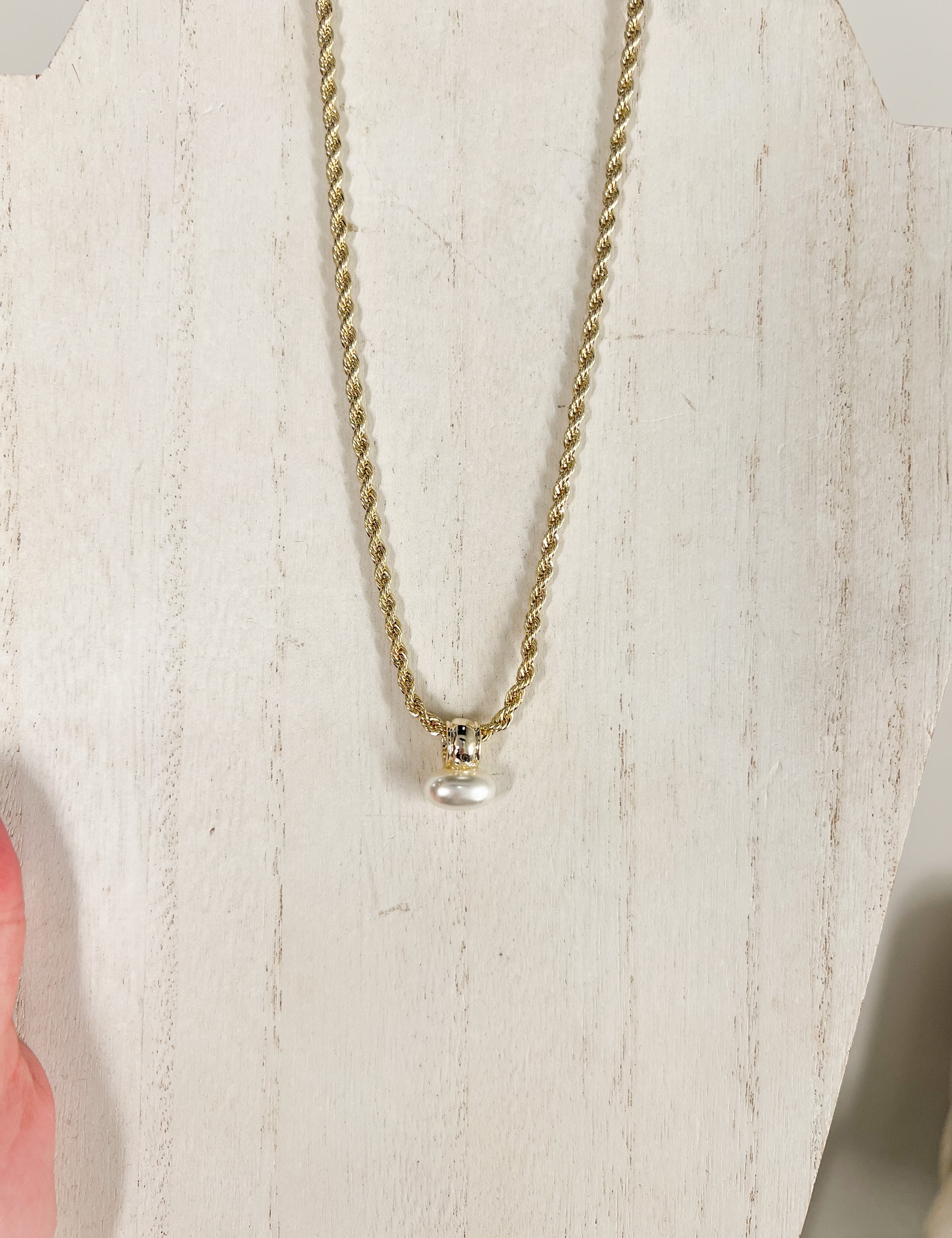 Natalie Wood - Midnight Tide Pendant Necklace - Gold/Pearl-110 Jewelry & Hair-Natalie Wood-July & June Women's Fashion Boutique Located in San Antonio, Texas