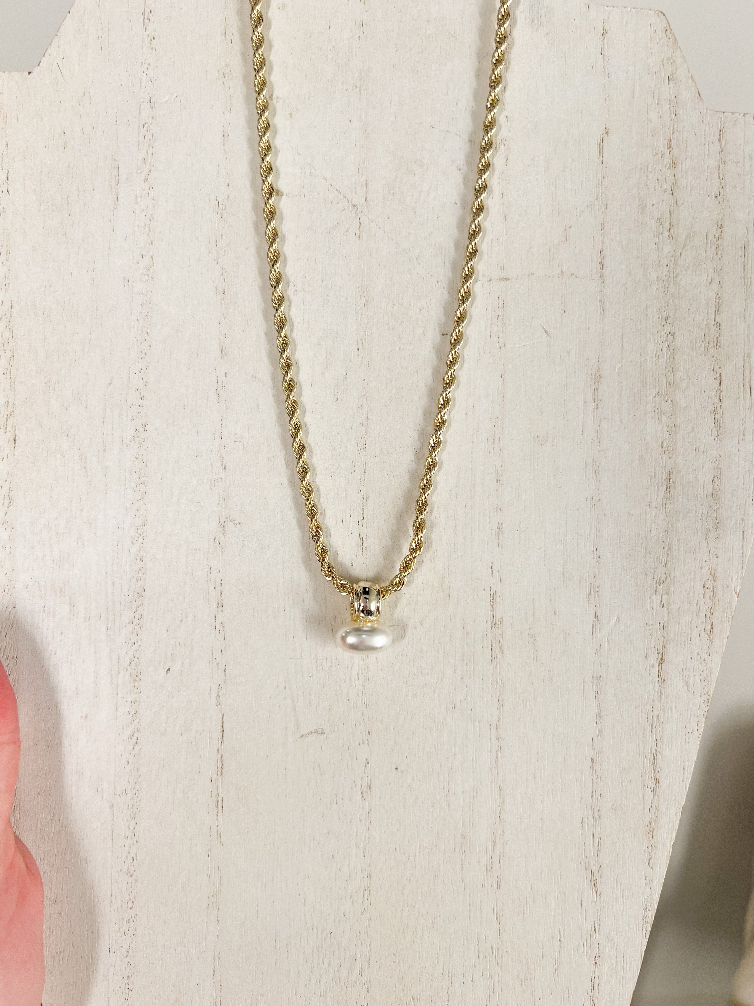 Natalie Wood - Midnight Tide Pendant Necklace - Gold/Pearl-110 Jewelry & Hair-Natalie Wood-July & June Women's Fashion Boutique Located in San Antonio, Texas