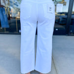 Vervet - High Rise Cropped Wide Leg White Jeans-400 Pants-VEVERT BY FLYING MONKEY-July & June Women's Fashion Boutique Located in San Antonio, Texas