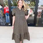 Floral Preppy Midi Dress-500 Midi-ENTRO-July & June Women's Fashion Boutique Located in San Antonio, Texas