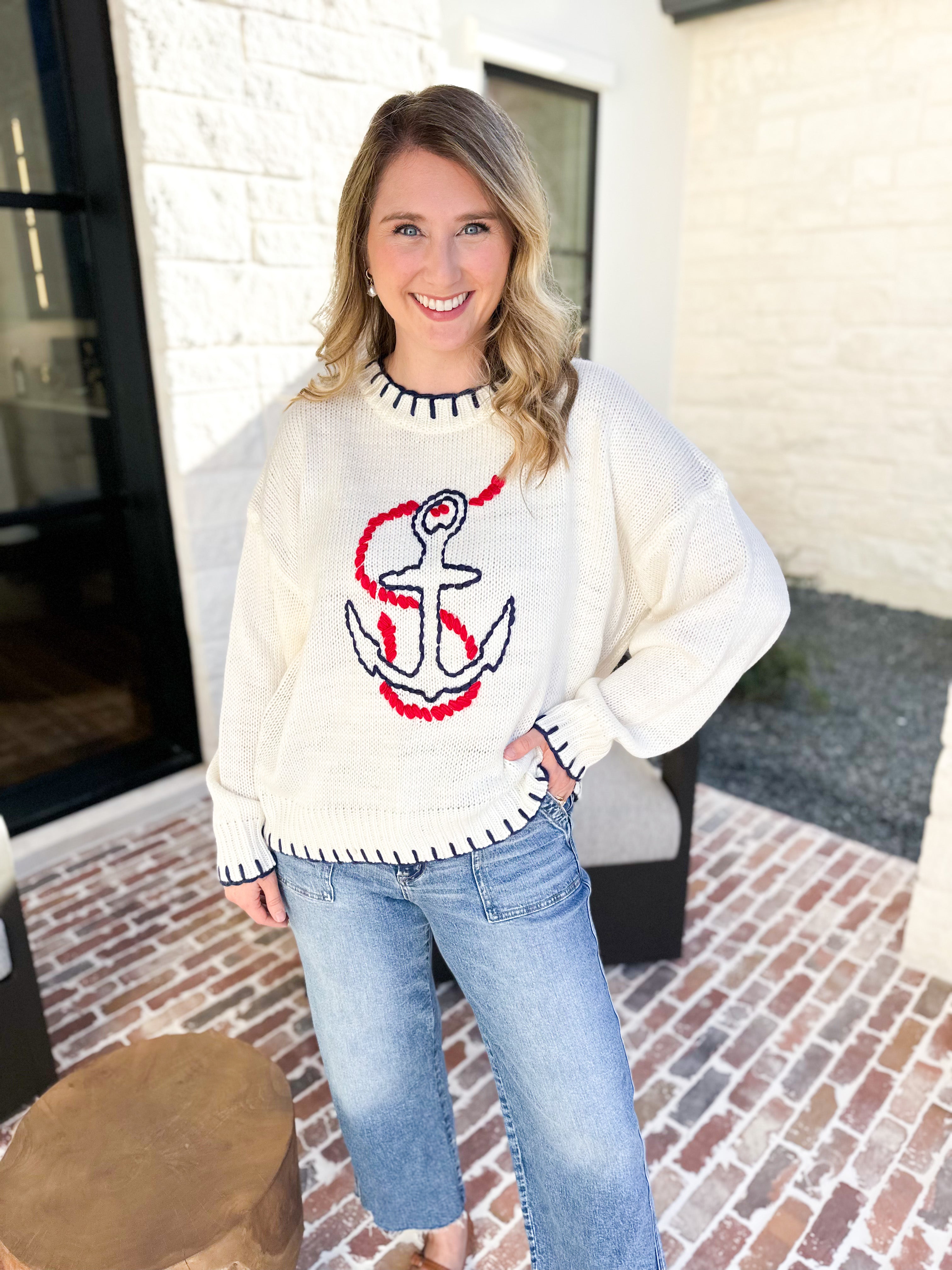 Let's Set Sail Sweater-230 Sweaters/Cardis-BAILEY ROSE-July & June Women's Fashion Boutique Located in San Antonio, Texas