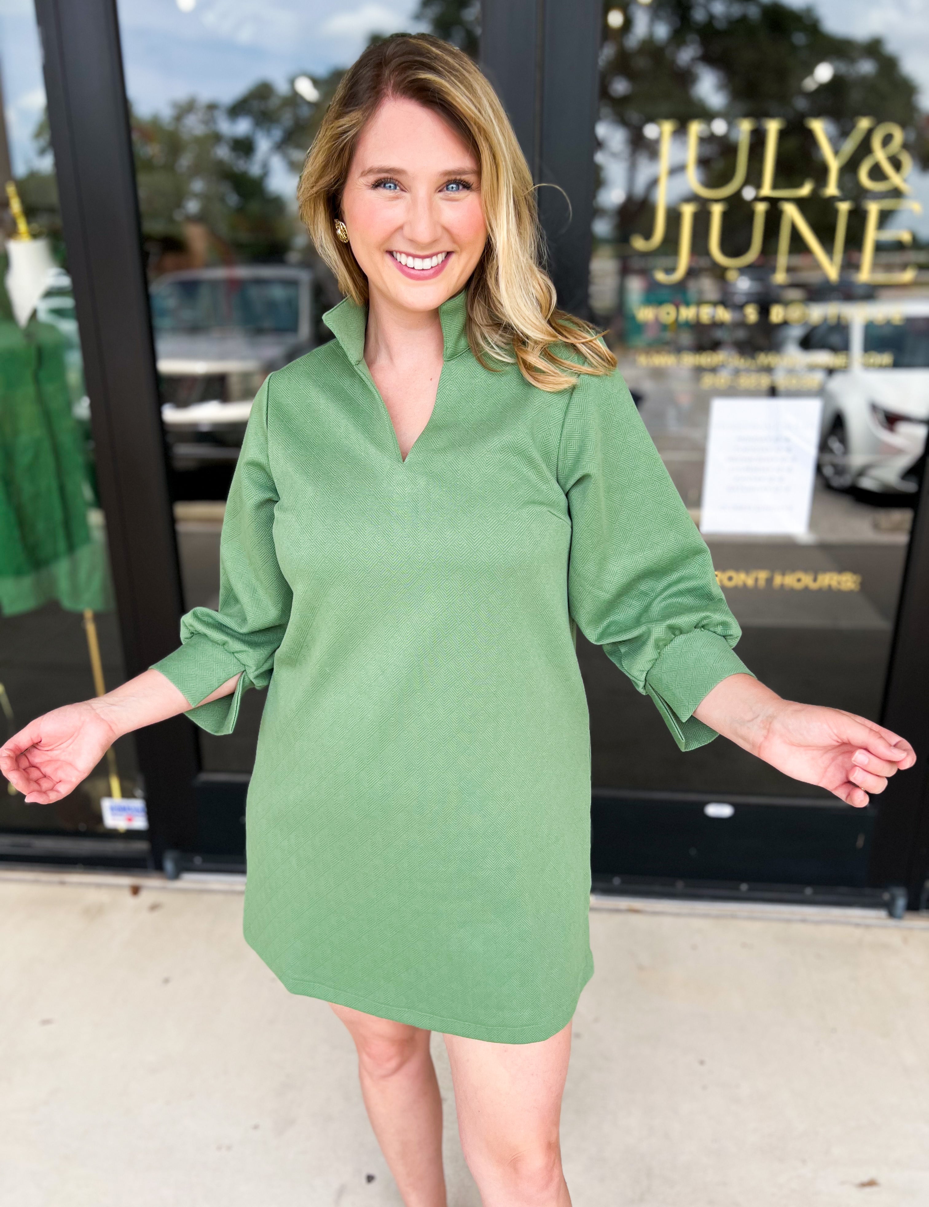 Mary Square - Hadley Mini Dress - Green-510 Mini-MARY SQUARE-July & June Women's Fashion Boutique Located in San Antonio, Texas