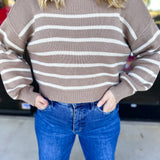 Pink Friday Doorbuster - Mock Neck Sweater Top - Coco - IN STORE-PINK FRIDAY DOORBUSTERS-BLU PEPPER-July & June Women's Fashion Boutique Located in San Antonio, Texas