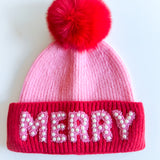 Merry Beanie W/ Pearls-130 Accessories-SHIRALEAH-July & June Women's Fashion Boutique Located in San Antonio, Texas