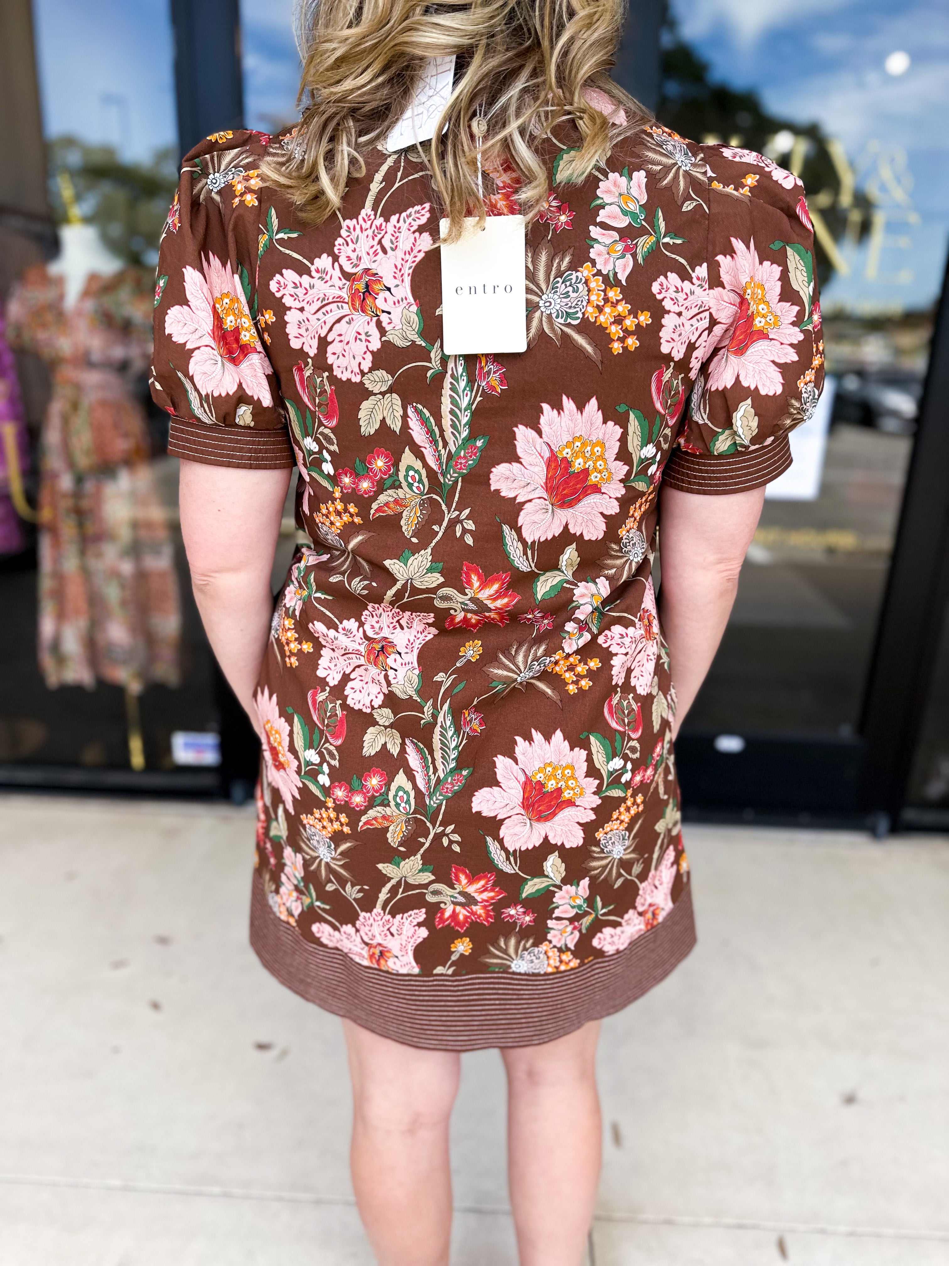 The Julia Mini Dress - Brown-510 Mini-ENTRO-July & June Women's Fashion Boutique Located in San Antonio, Texas