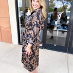 Gold Floral Elegance Midi Dress-500 Midi-FATE-July & June Women's Fashion Boutique Located in San Antonio, Texas