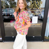 Pastel Paradise Blouse-200 Fashion Blouses-FATE-July & June Women's Fashion Boutique Located in San Antonio, Texas