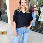 Braided Blouse-200 Fashion Blouses-ENTRO-July & June Women's Fashion Boutique Located in San Antonio, Texas