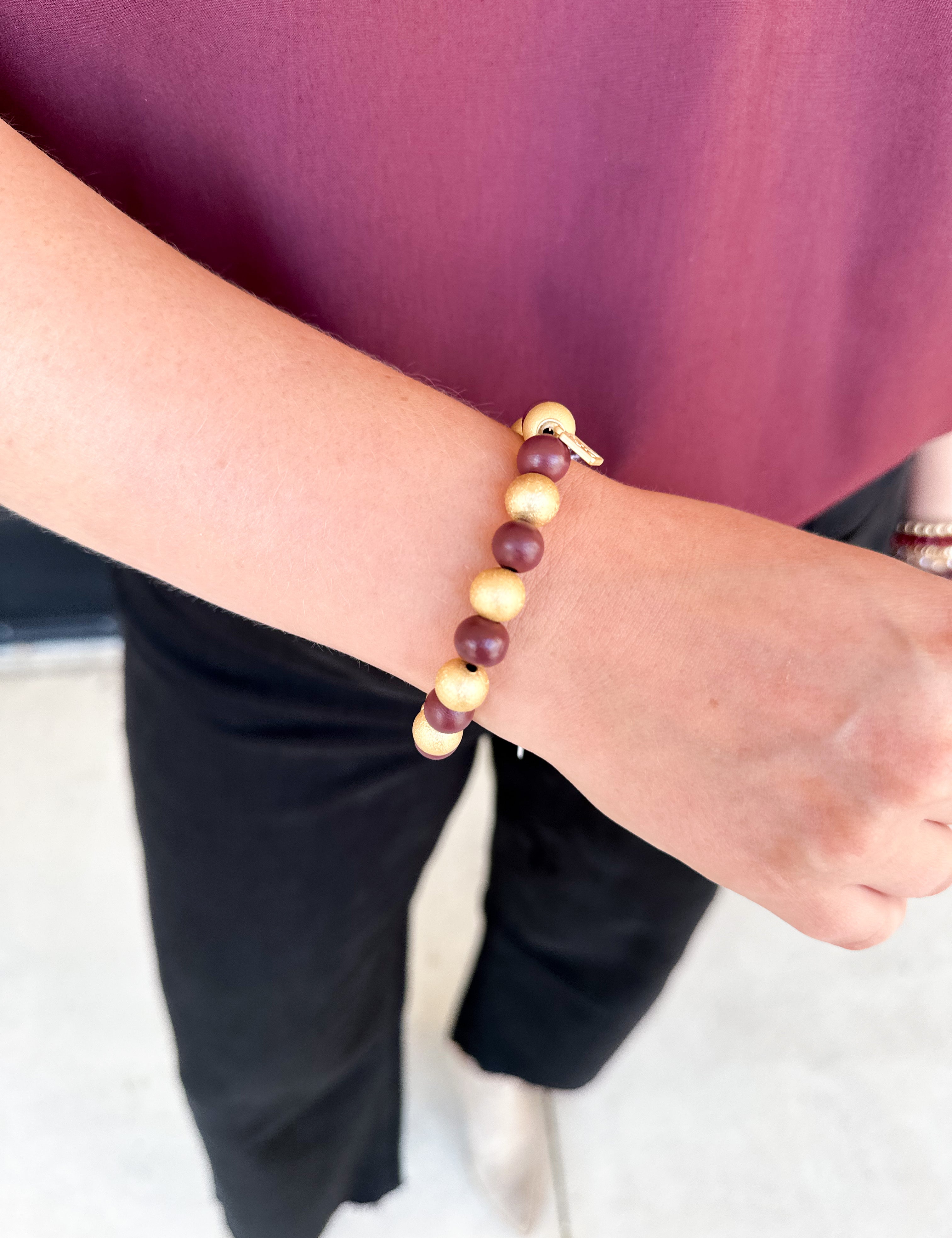 Michelle McDowell - Myles Bracelet - Garnet & Gold-110 Jewelry & Hair-Michelle McDowell-July & June Women's Fashion Boutique Located in San Antonio, Texas