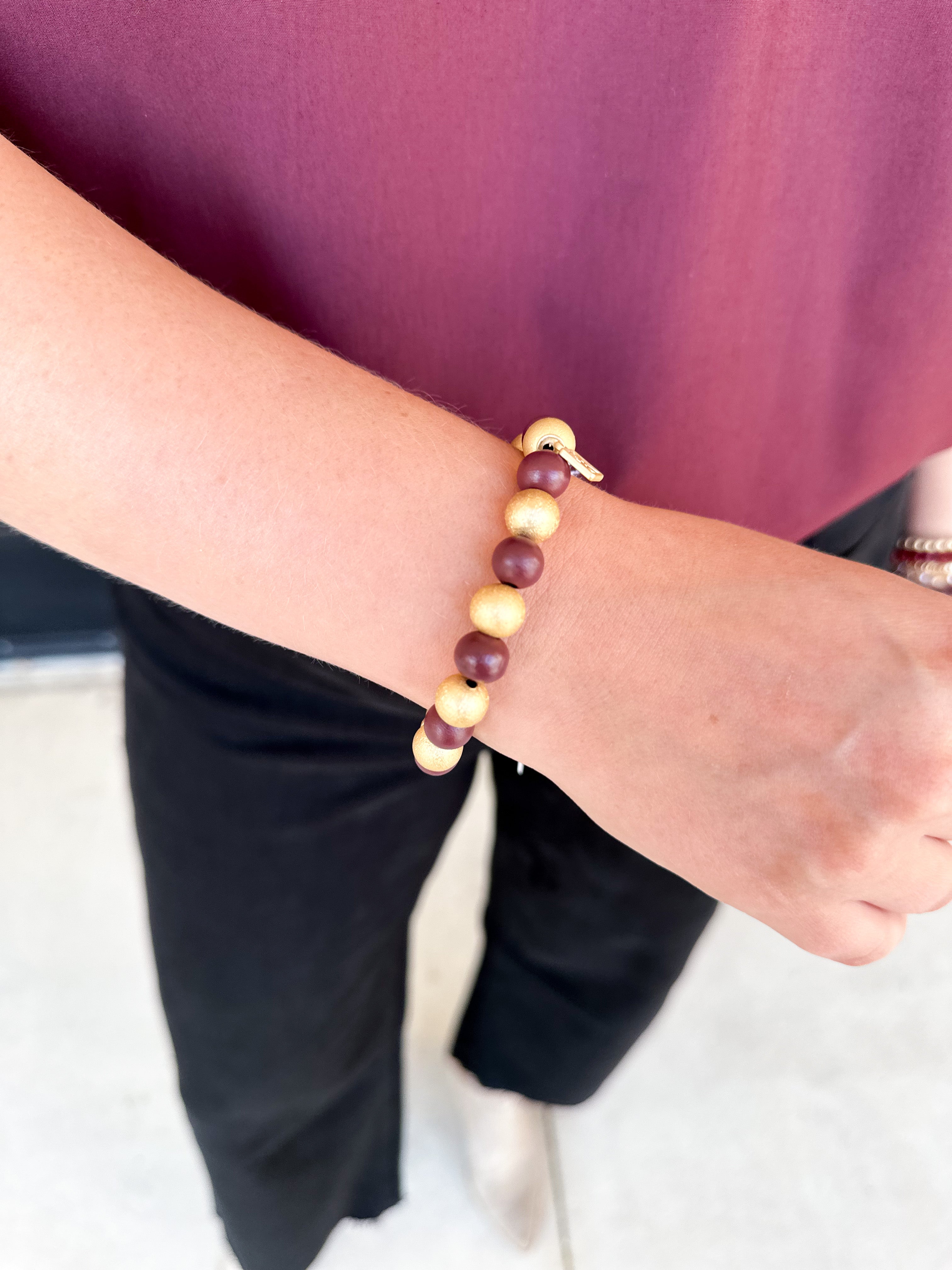Michelle McDowell - Myles Bracelet - Garnet & Gold-110 Jewelry & Hair-Michelle McDowell-July & June Women's Fashion Boutique Located in San Antonio, Texas