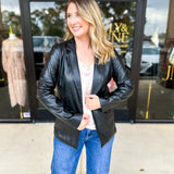 The Girlfriend Blazer-600 Outerwear-SKIES ARE BLUE-July & June Women's Fashion Boutique Located in San Antonio, Texas