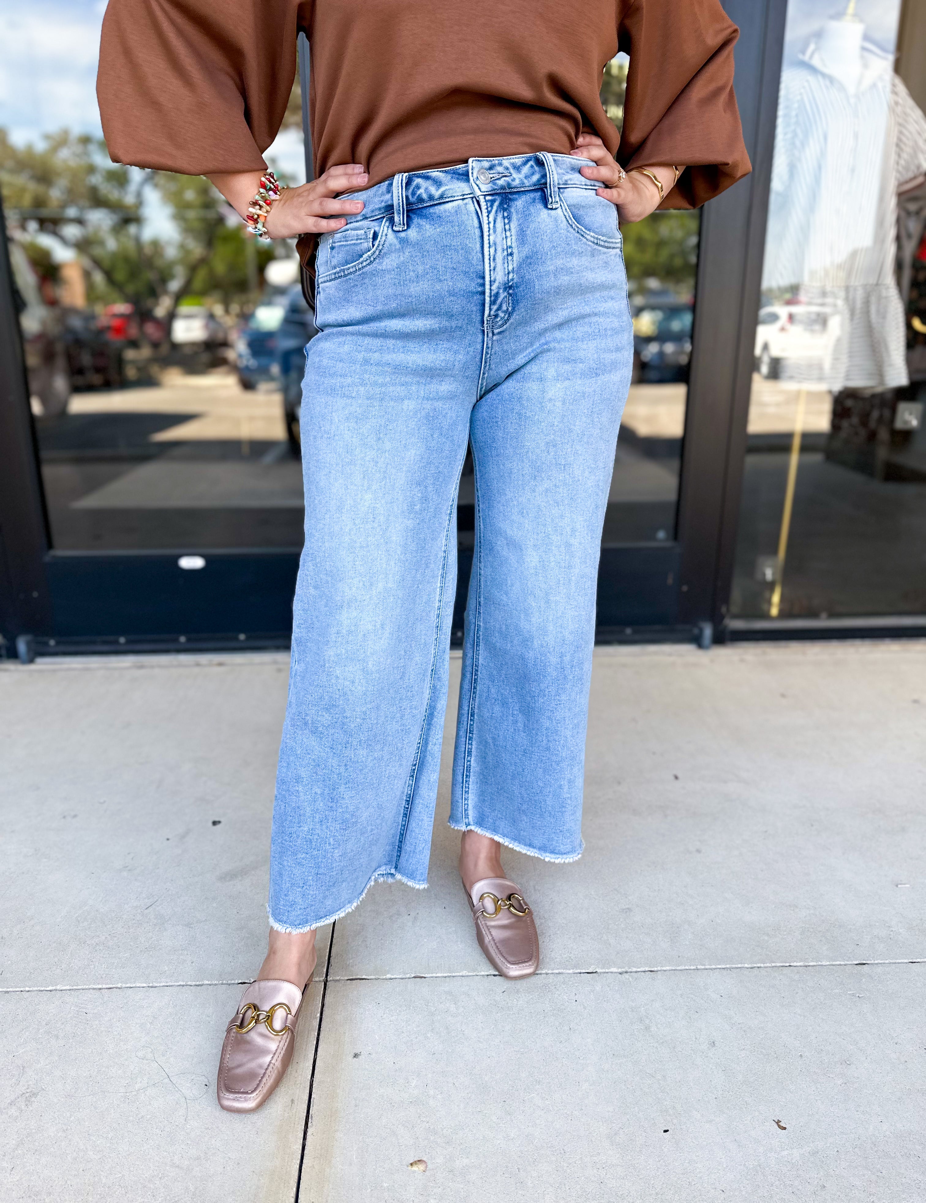 Vervet - Tummy Control High Waisted Light Wash Jeans-400 Pants-VEVERT BY FLYING MONKEY-July & June Women's Fashion Boutique Located in San Antonio, Texas