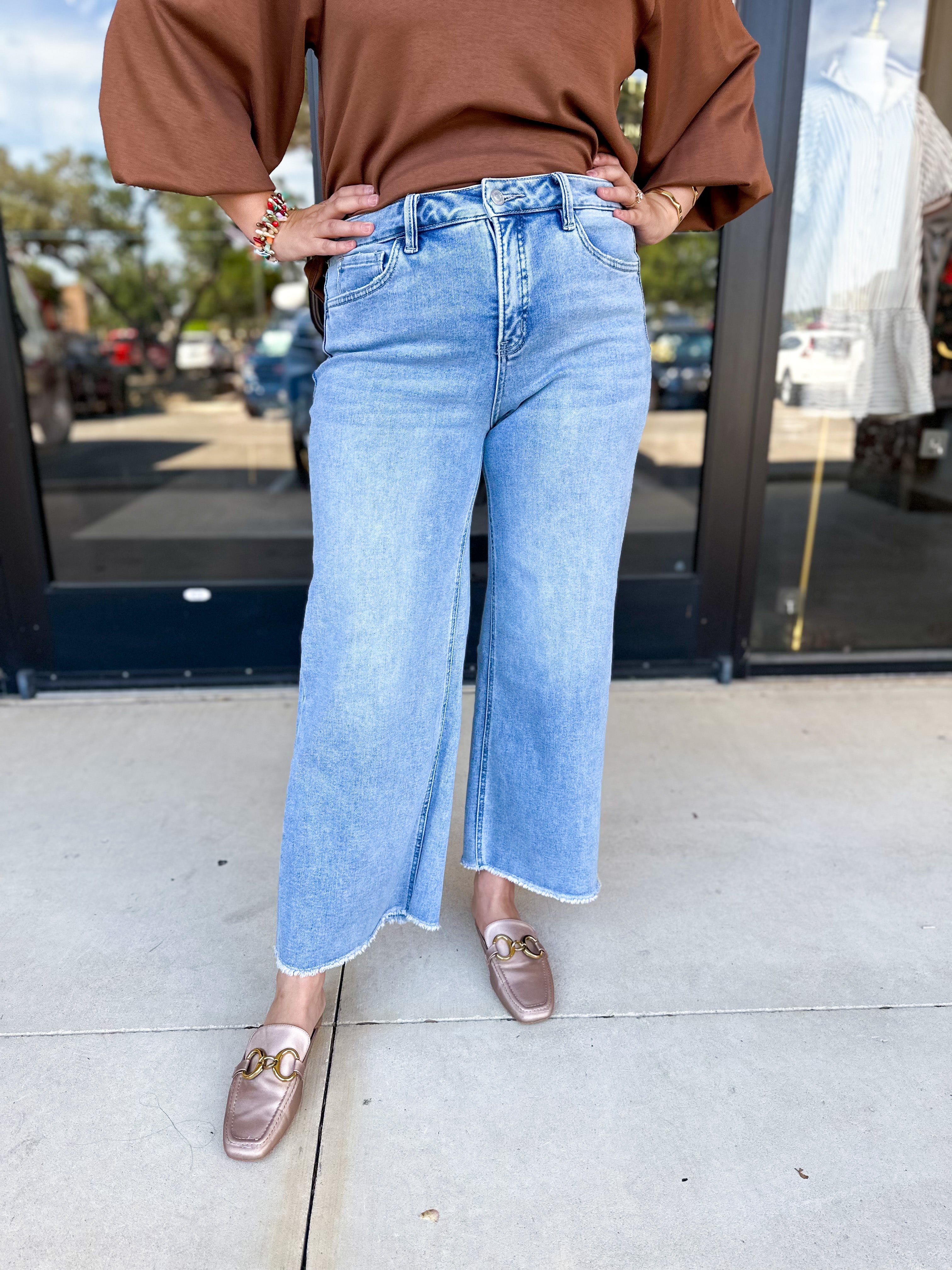 Vervet - Tummy Control High Waisted Light Wash Jeans-400 Pants-VEVERT BY FLYING MONKEY-July & June Women's Fashion Boutique Located in San Antonio, Texas