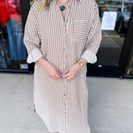 Button Down Casual Midi Dress - Carmel-500 Midi-ENTRO-July & June Women's Fashion Boutique Located in San Antonio, Texas