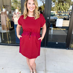 The Everyday Active Mini Dress - Burgundy-510 Mini-JODIFL-July & June Women's Fashion Boutique Located in San Antonio, Texas