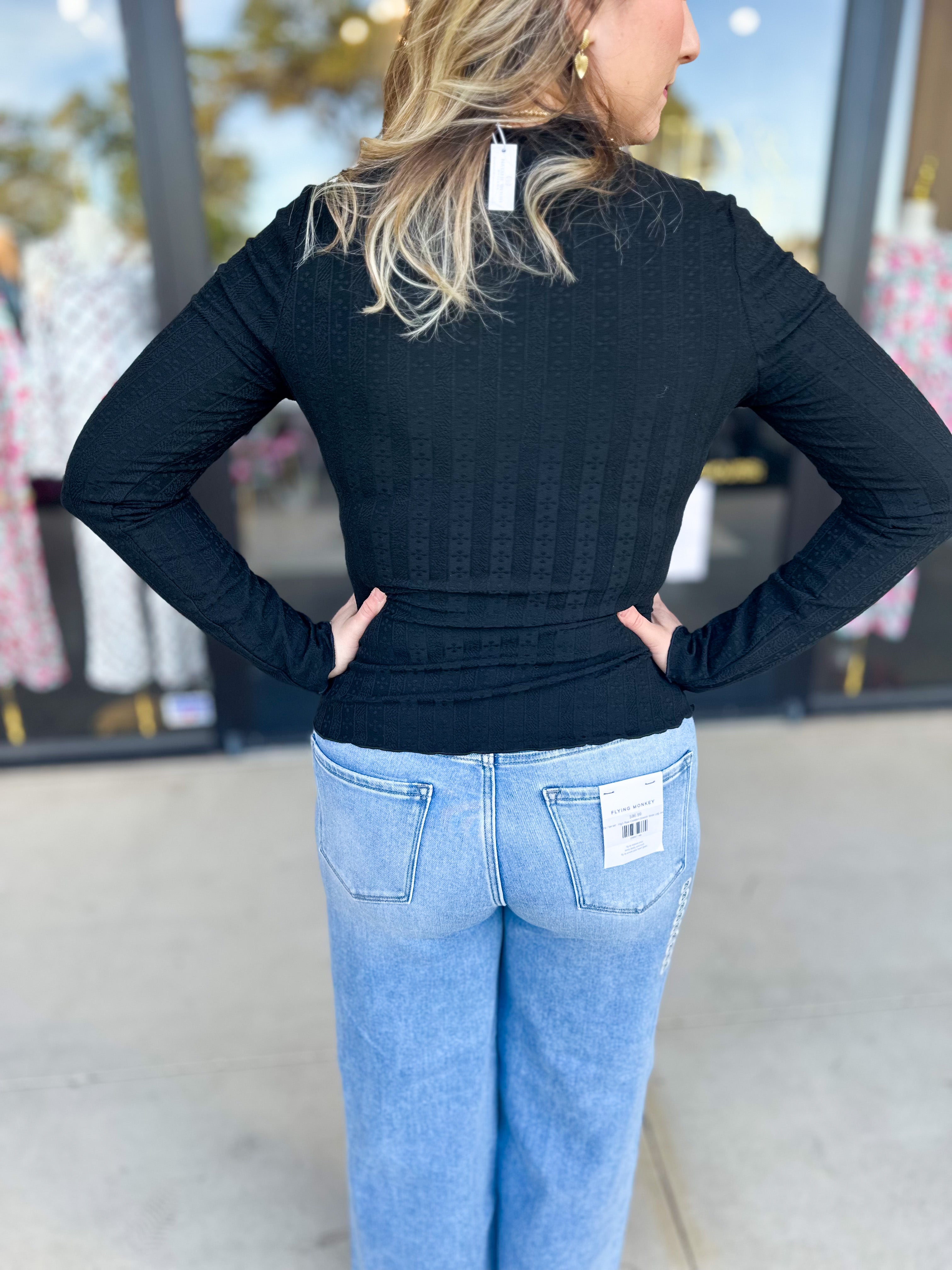 Kinsley Long Sleeve - Black-210 Casual Blouses-POLOGRAM-July & June Women's Fashion Boutique Located in San Antonio, Texas