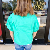 Simply Sweet Blouse - Spearmint-200 Fashion Blouses-PINCH-July & June Women's Fashion Boutique Located in San Antonio, Texas