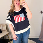 The Red White & Blue Tee-210 Casual Blouses-JODIFL-July & June Women's Fashion Boutique Located in San Antonio, Texas