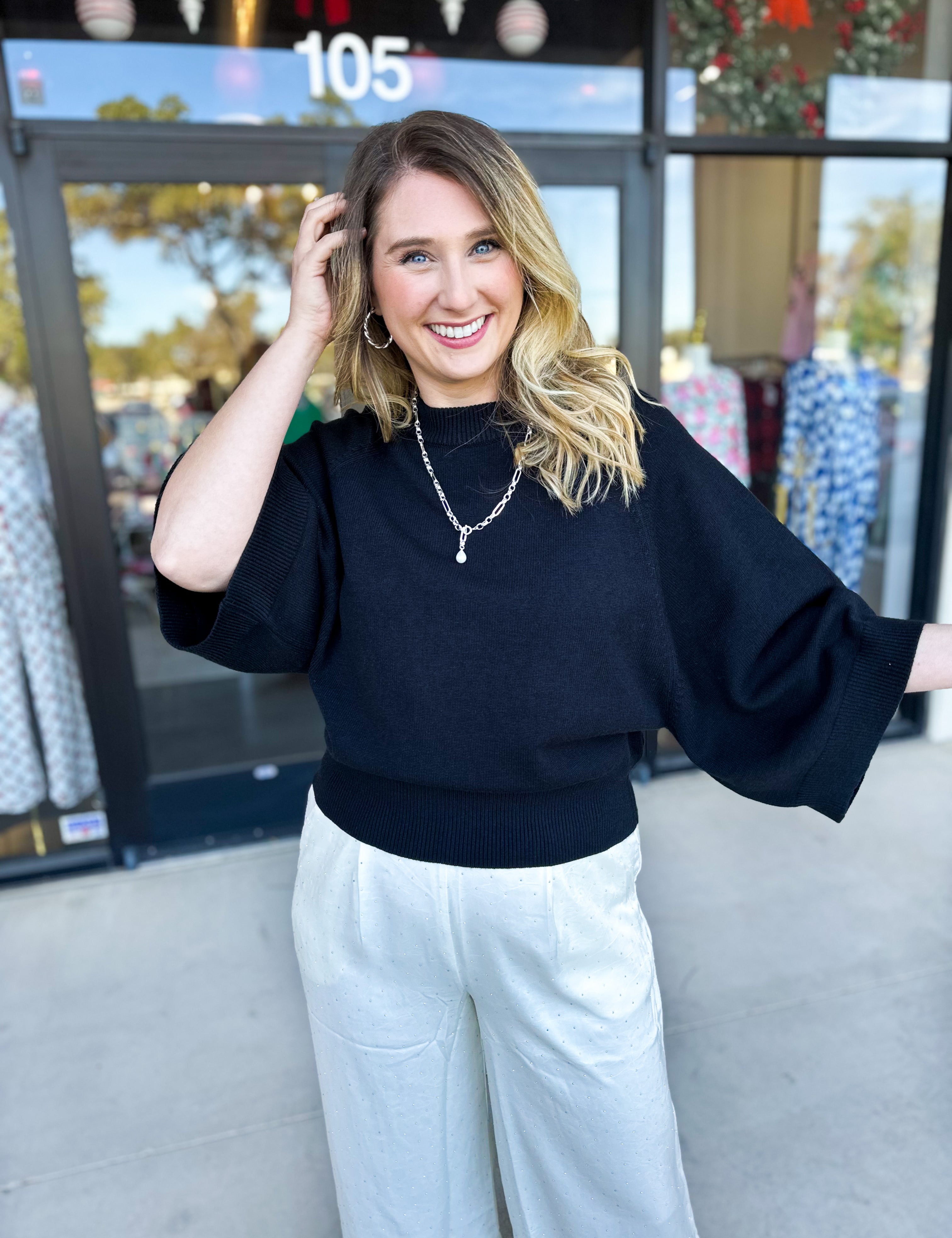 Fall's Favorite Sweater Top - Black-230 Sweaters/Cardis-FATE-July & June Women's Fashion Boutique Located in San Antonio, Texas