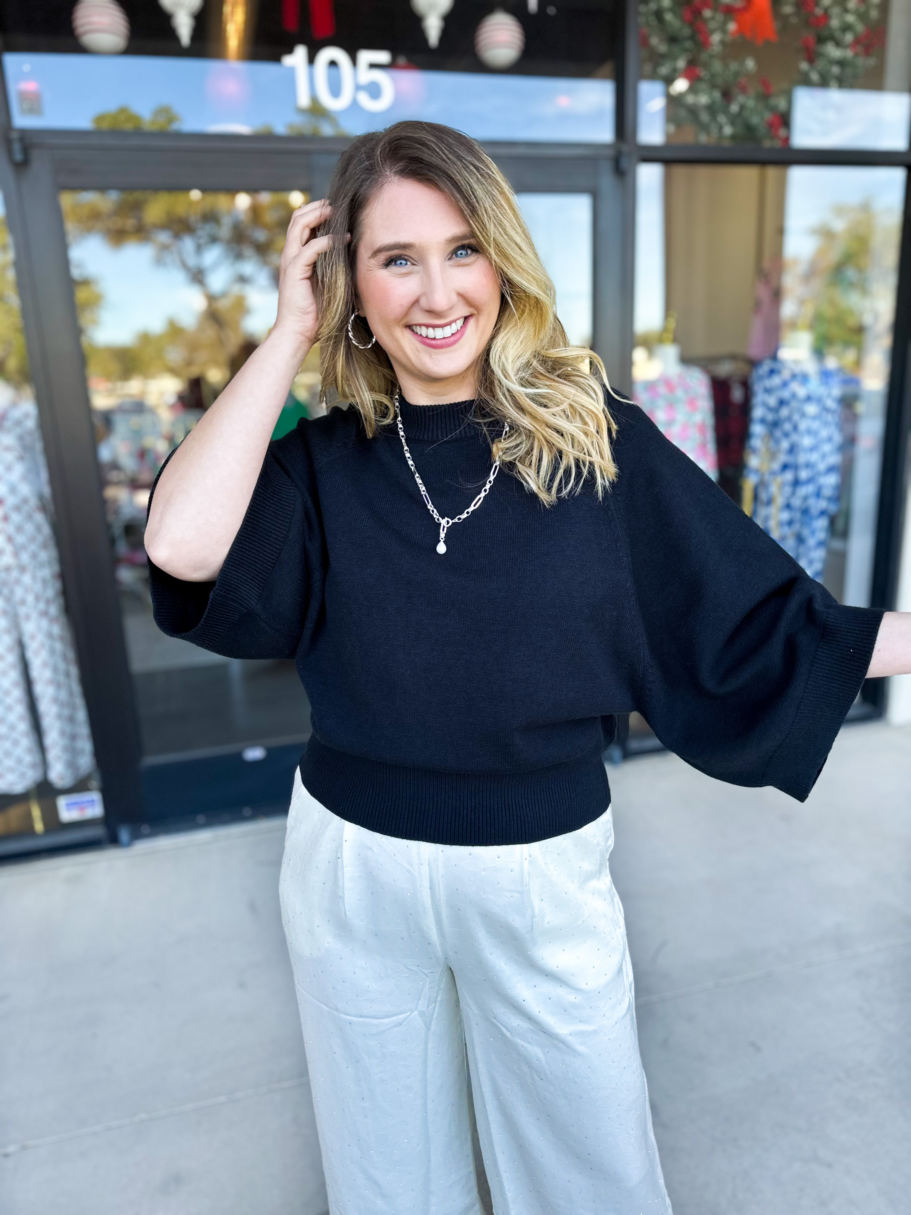 Fall's Favorite Sweater Top - Black-230 Sweaters/Cardis-FATE-July & June Women's Fashion Boutique Located in San Antonio, Texas