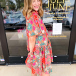 The Carrie Floral Print Mini Dress-510 Mini-OLIVACEOUS-July & June Women's Fashion Boutique Located in San Antonio, Texas