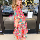 The Carrie Floral Print Mini Dress-510 Mini-OLIVACEOUS-July & June Women's Fashion Boutique Located in San Antonio, Texas