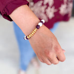 Michelle McDowell - Myles Bracelet - Maroon & White-110 Jewelry & Hair-Michelle McDowell-July & June Women's Fashion Boutique Located in San Antonio, Texas